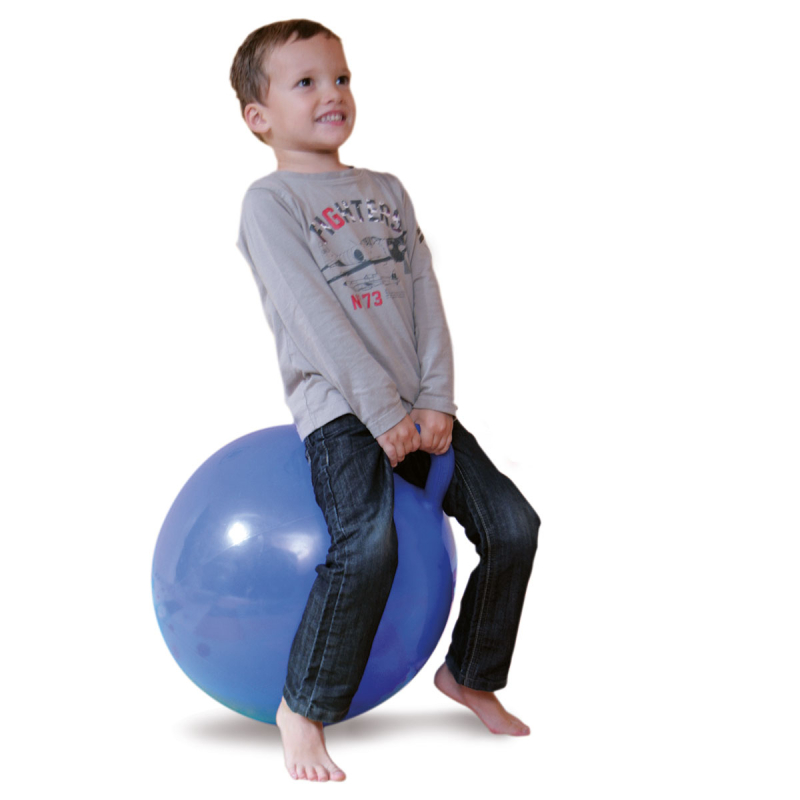 LUDI - Ballon sauteur XXL 55 cm Bleu - Préscolaire