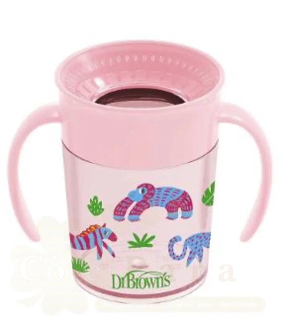 Dr. Brown’s – Gobelet Cheers 360° 200 ml 6m+ Bleu et Rose