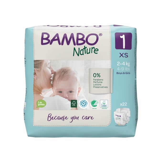 BAMBO NATURE - Couches Taille 1 Nouveau-né  2-4kg