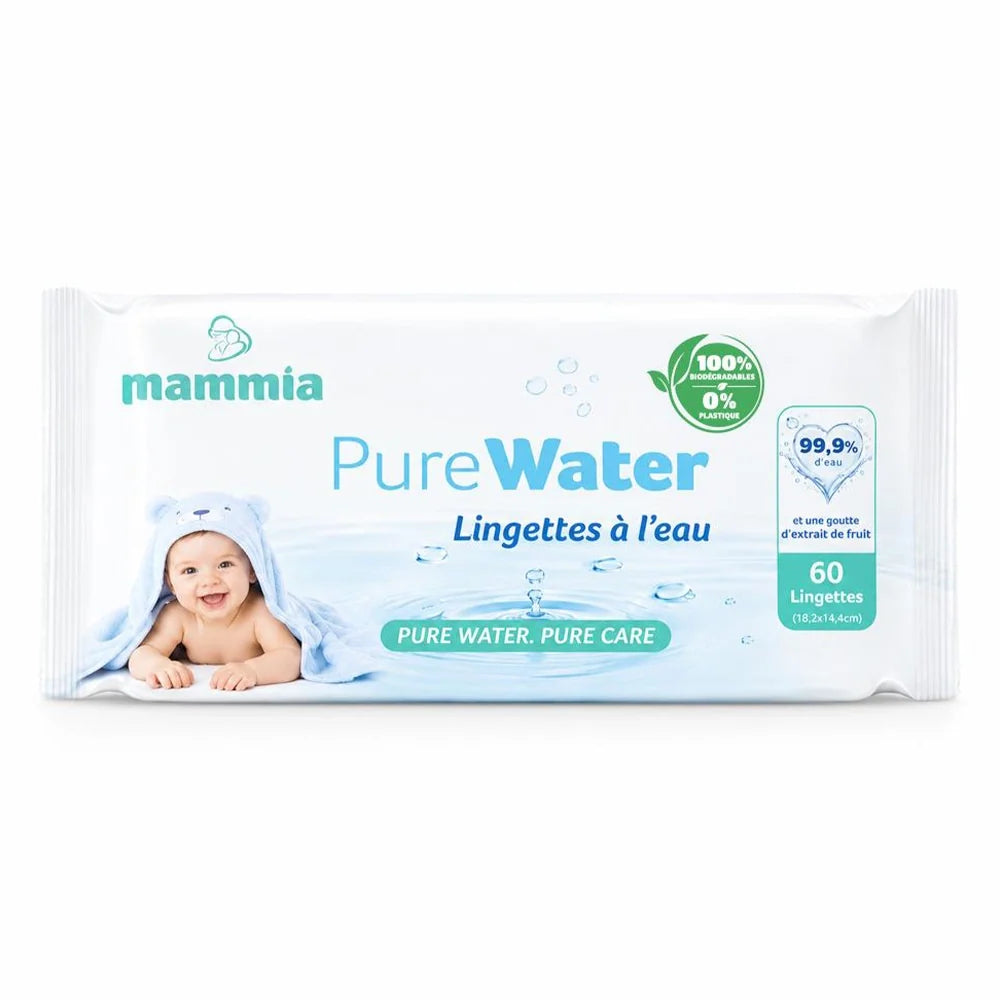 MAMMIA – PureWater Wipes Lingettes Bébé x60