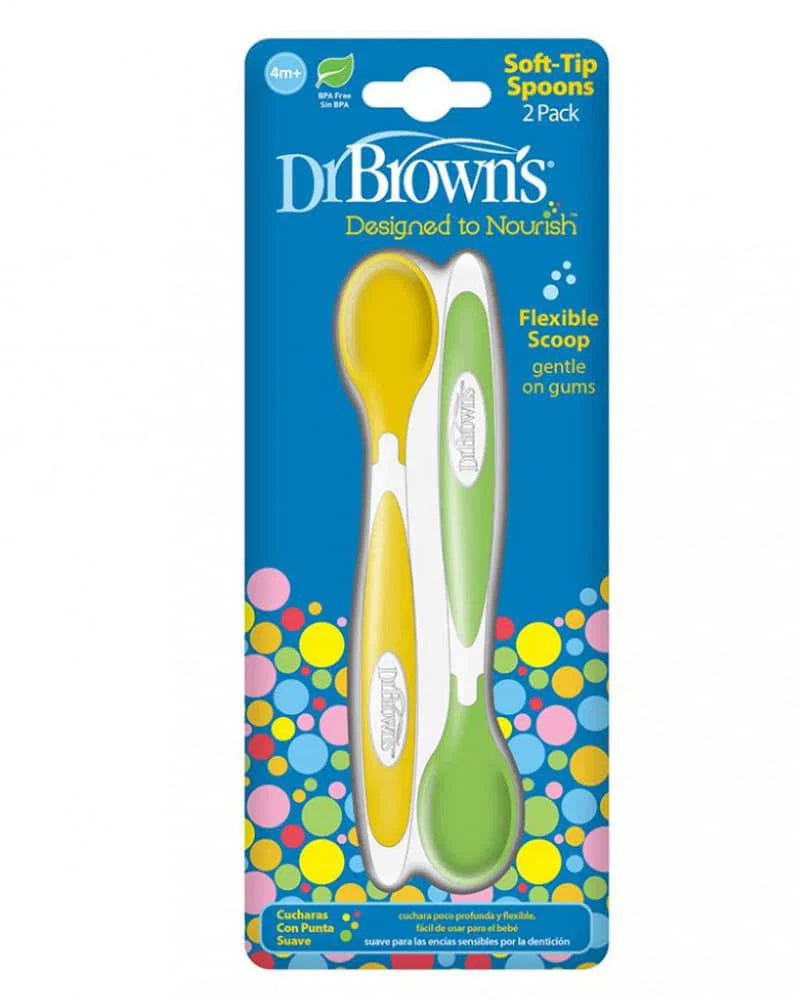 Dr. Brown’s – Pack de 2 cuillères à pointe souple 4m+