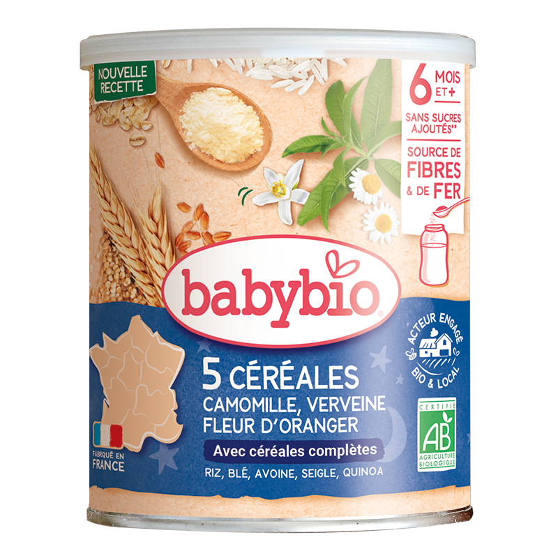 Babybio - 5 Céréales Camomille Vervine Fleur D'Oranger