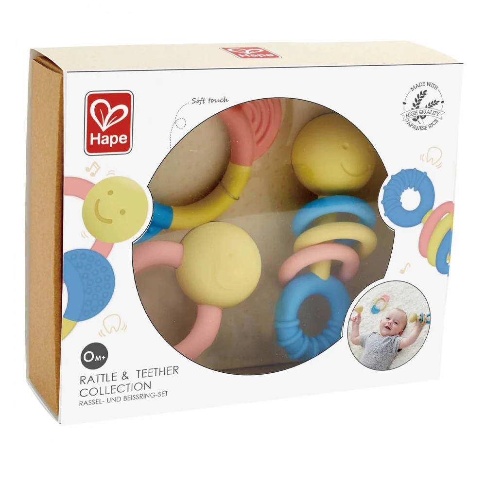 Hape – Coffret de 3 Hochets et Anneaux de Dentition