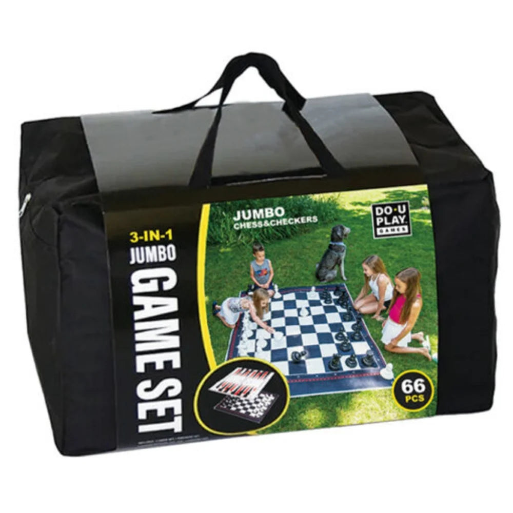 LIBO - Jeux Échecs, Dames & Backgammon Géant 3A+