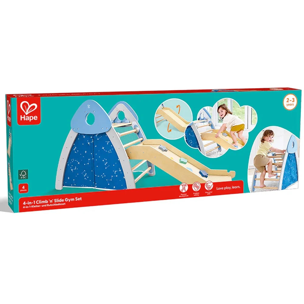 Hape - Aire de Jeu Escalade & Toboggan 4 en 1 – 2-3A