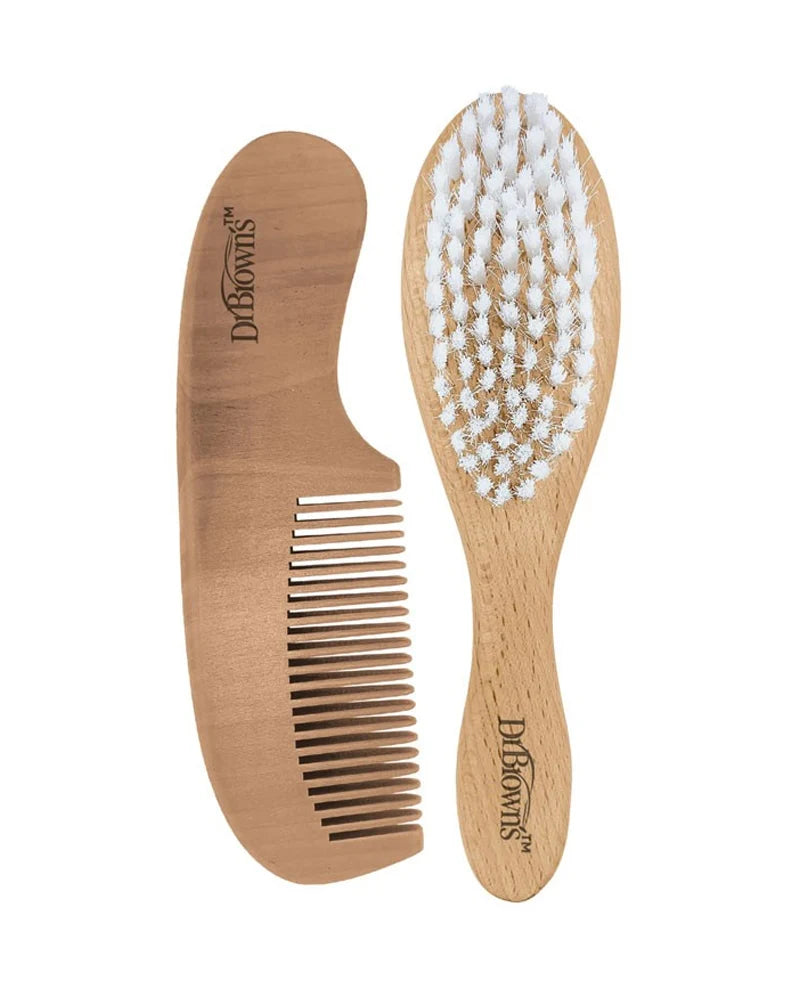 Dr. Brown’s – Set brosse et peigne pour bébé en bois