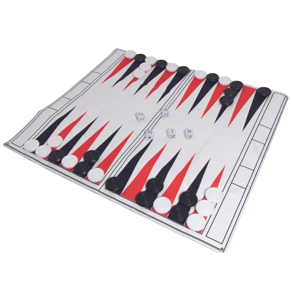 LIBO - Jeux Échecs, Dames & Backgammon Géant 3A+