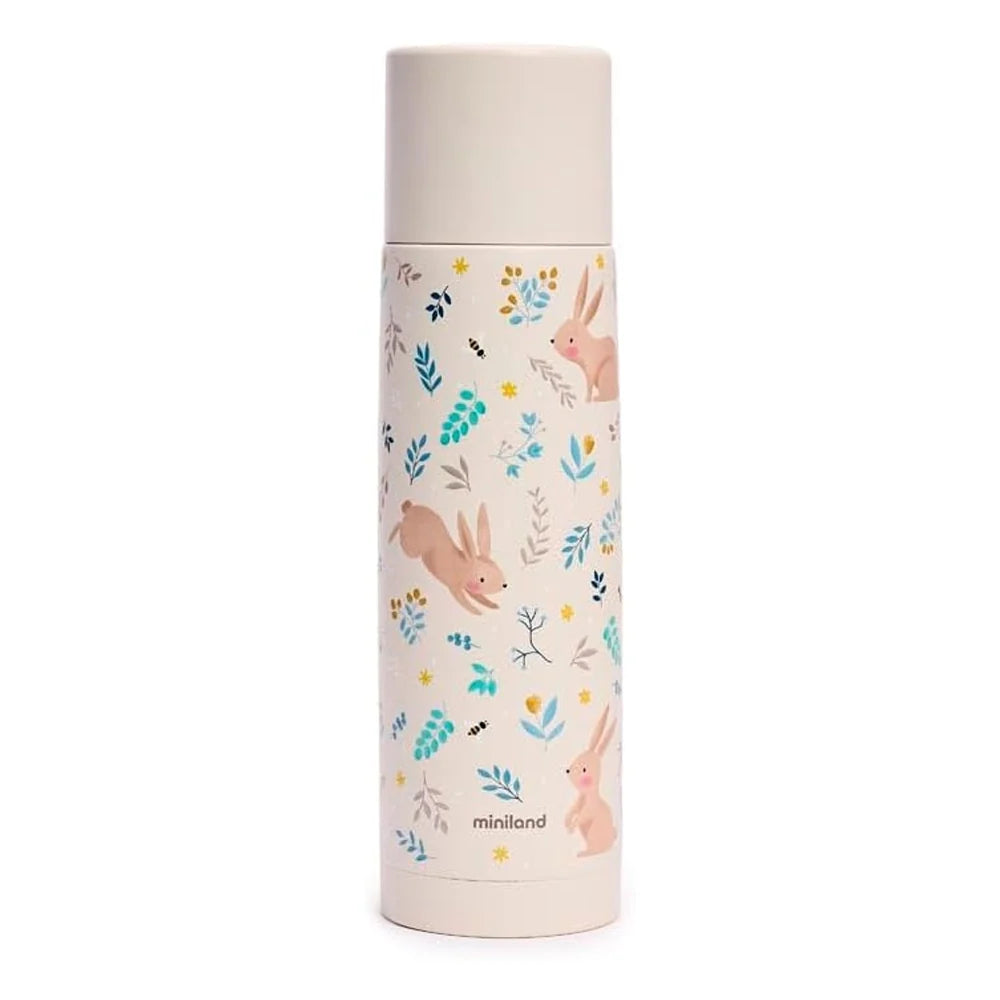 Miniland – Gourde isotherme en acier inoxydable 500 ml – Lapin