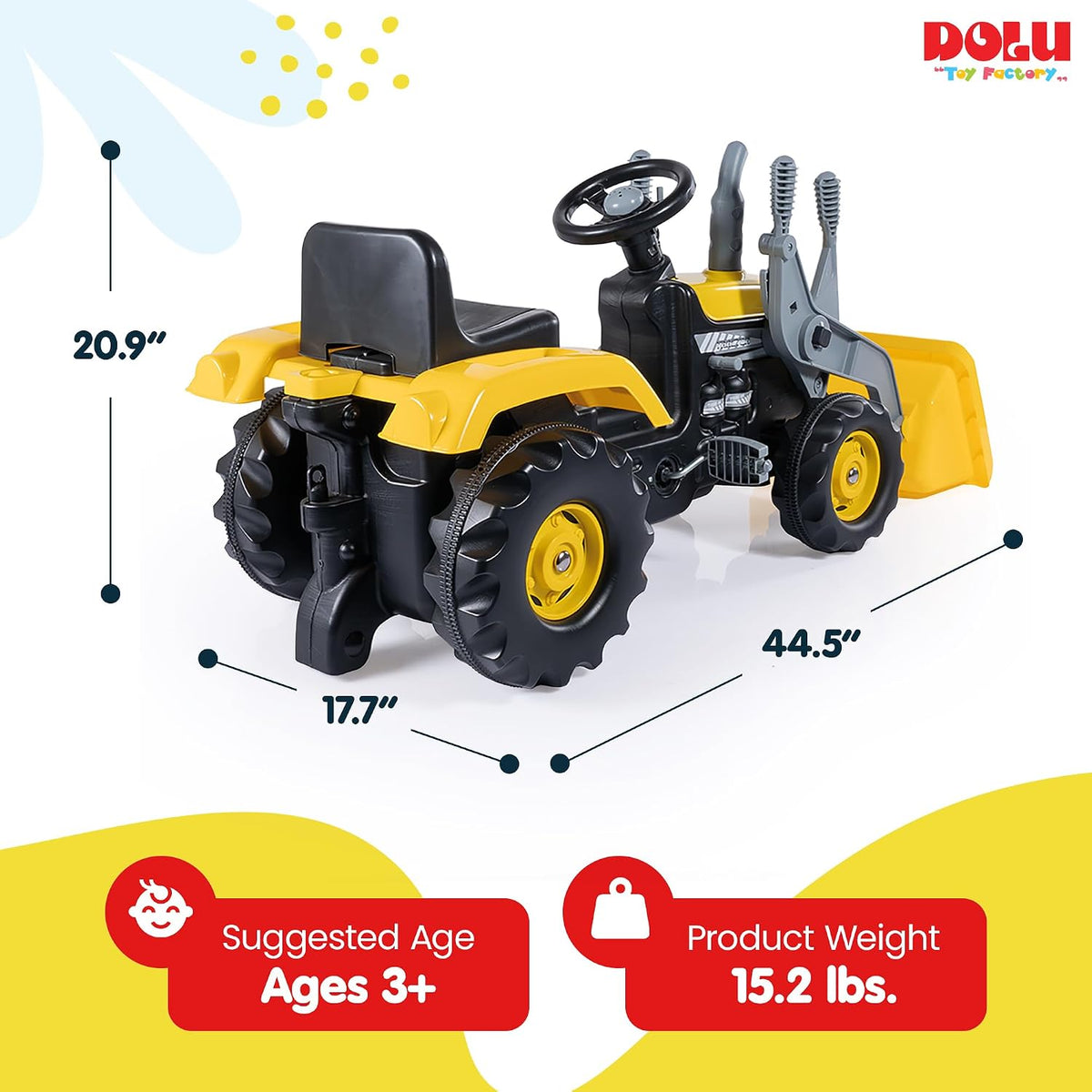 Dolu – Tracteur avec élévateur à pédales avec godet et pédales
