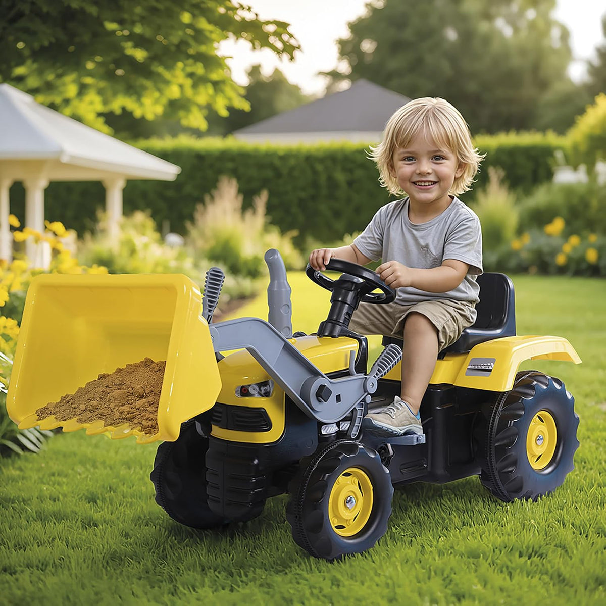 Dolu – Tracteur avec élévateur à pédales avec godet et pédales