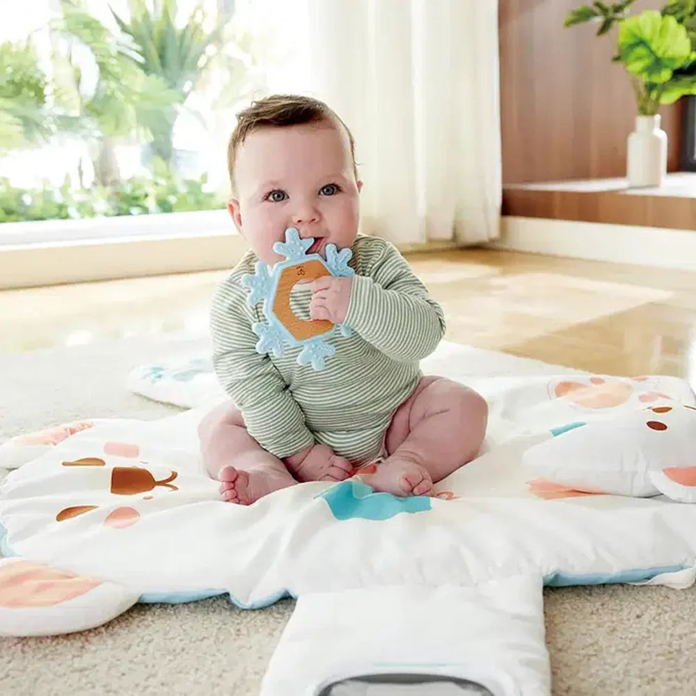 Hape - Tapis d’Activités Ourson Câlin avec Arche en Bois 0-18M