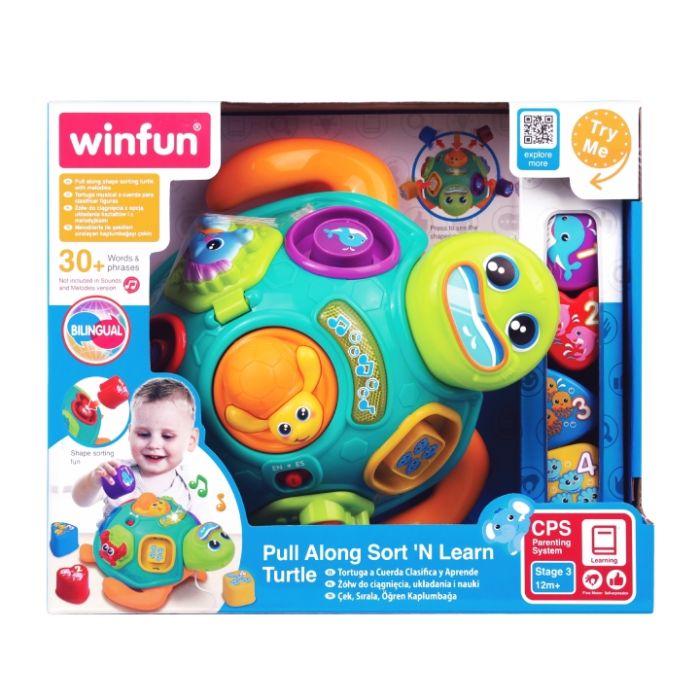 WINFUN – Tortue d’Activités Bilingue Français-Anglais | Jeu d’Éveil pour Bébé
