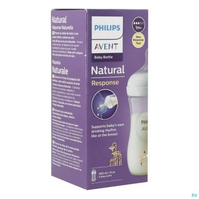 Avent – Biberon Natural 3.0 260 ml – Décor Girafe