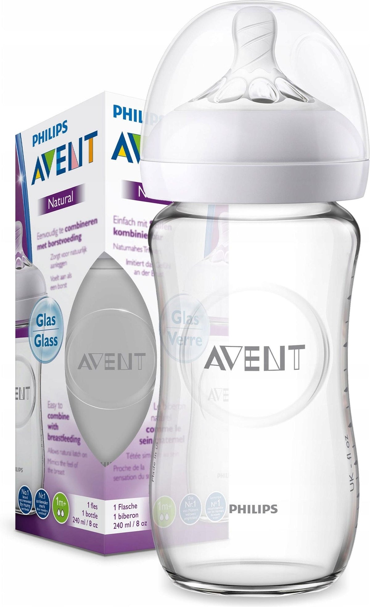 Avent – Biberon Natural en Verre 240 ml