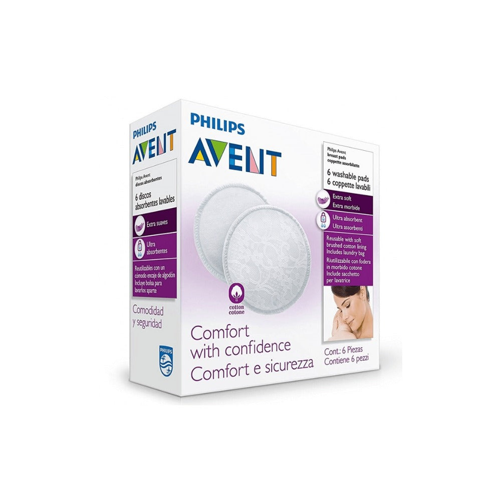 Avent – Coussinets d’Allaitement Lavables – 6 Pièces