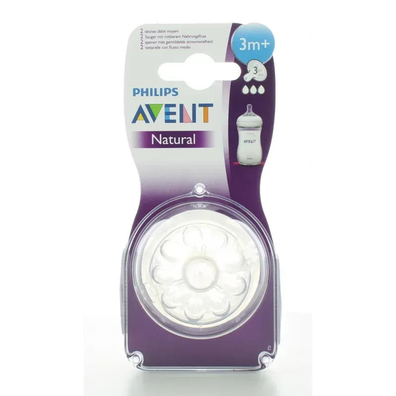 Avent – Tétine Natural 3M+ – 2 Pièces
