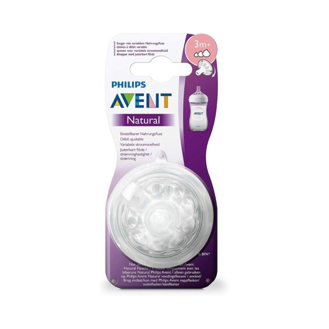 Avent – Tétine Natural 3M+ à Débit Variable