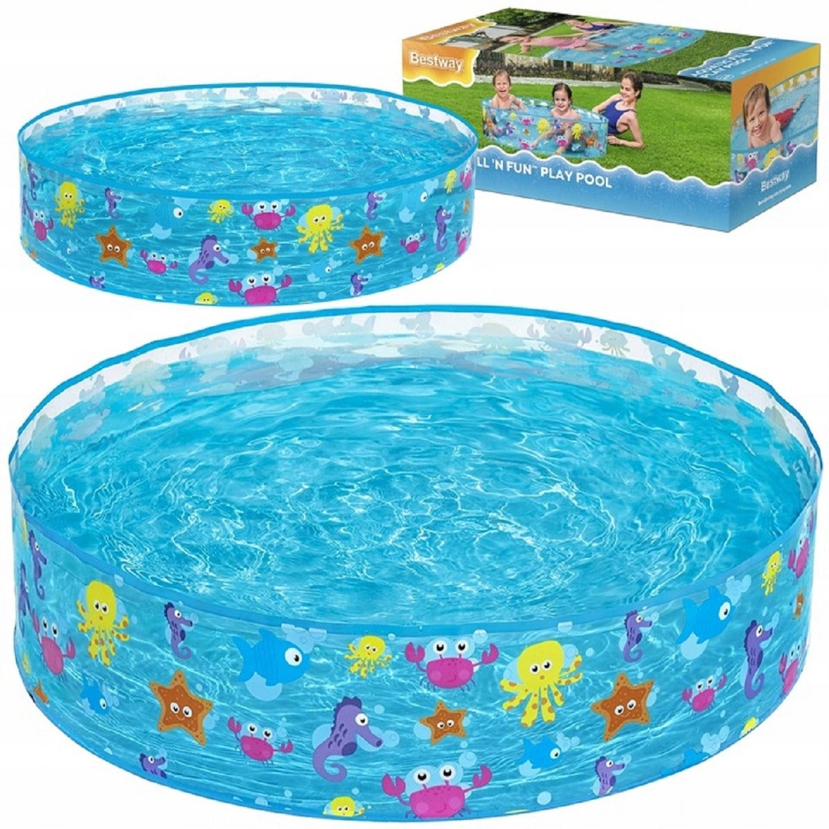 Bestway – Piscine pour Enfants 122 × 122 × 25 cm
