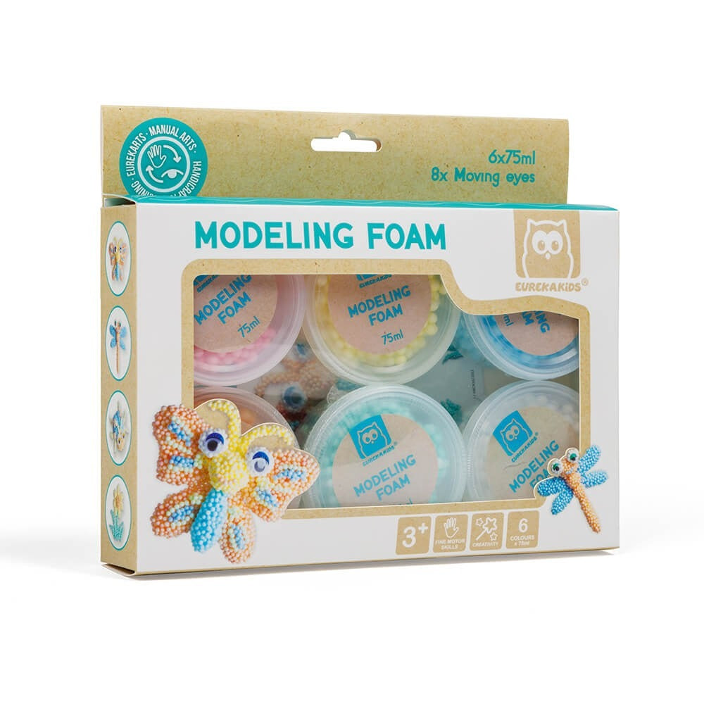 Eurekakids – Pâte à Modeler Mousse 6 × 75 ml