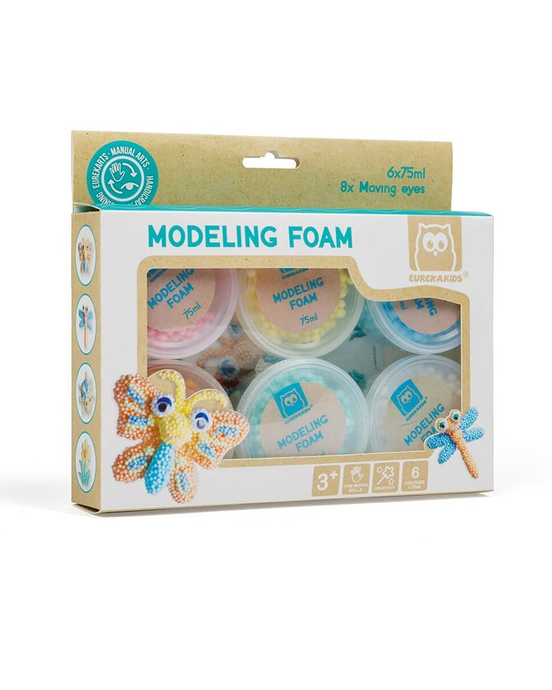 Eurekakids – Pâte à Modeler Mousse 6 × 75 ml