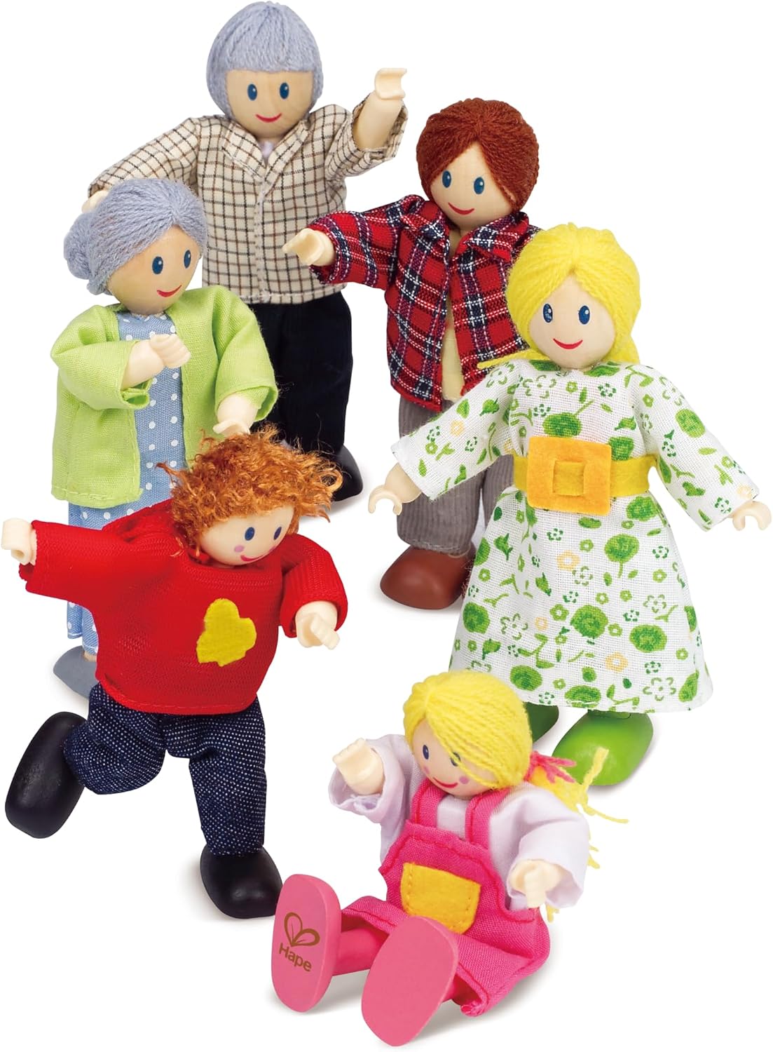 Hape - Famille de Poupées Hape – 6 Personnages pour Maison de Poupée