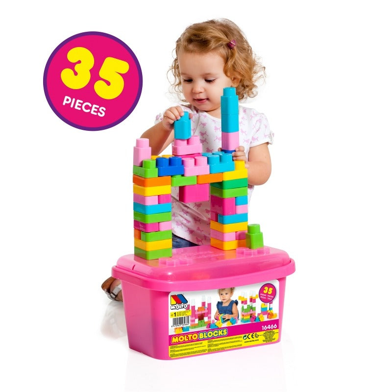 Molto – Boîte de 35 Blocs Rose