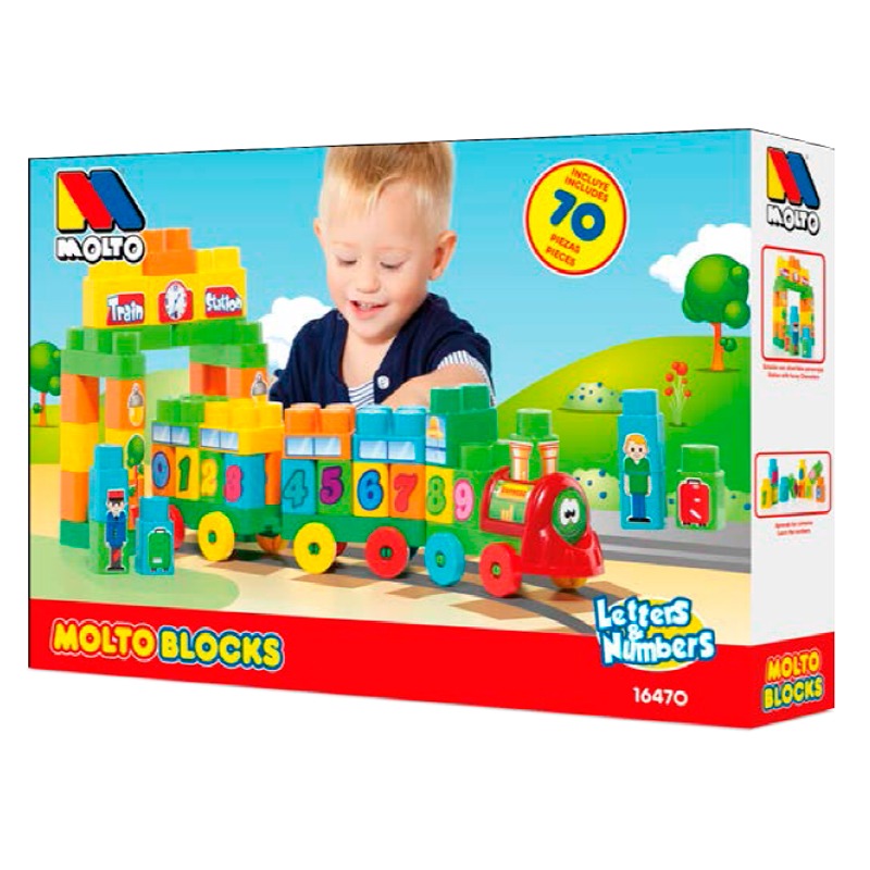 Molto – Train de Blocs avec 2 Wagons