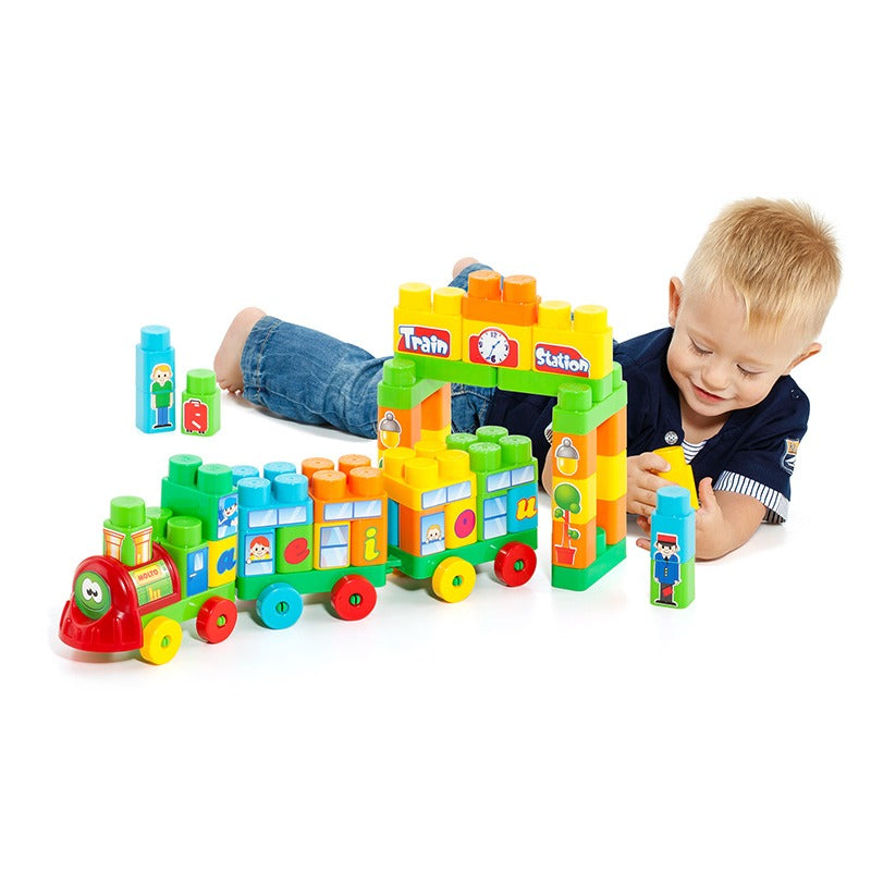 Molto – Train de Blocs avec 2 Wagons
