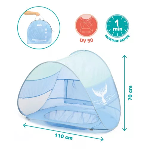 LUDI - Piscine pop-up anti-UV 50  avec tente