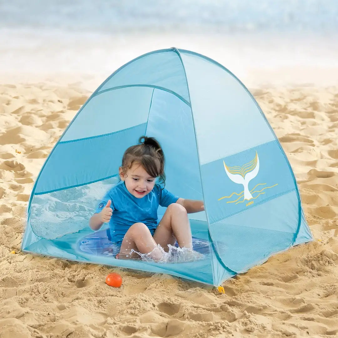 LUDI - Piscine multifonction Baleine  avec tente anti-UV 50+