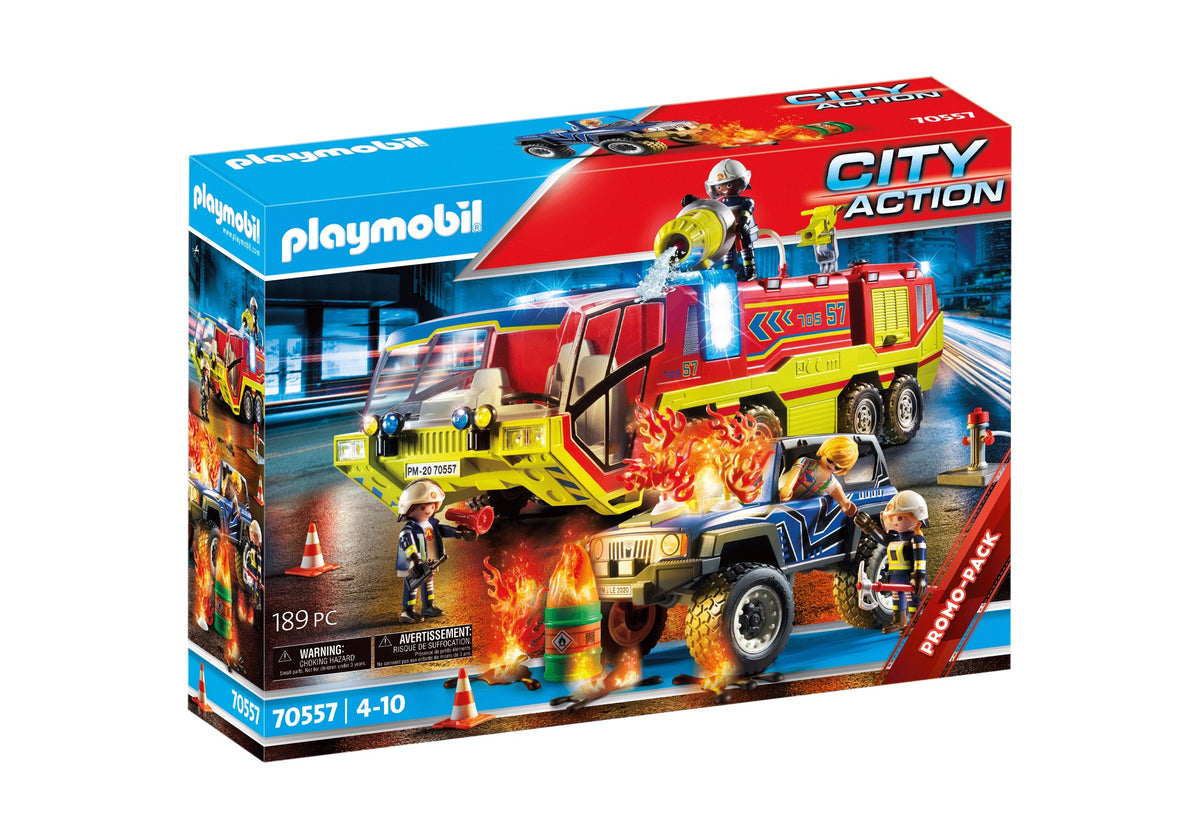 Playmobil – Camion de Pompiers avec Véhicule en Feu