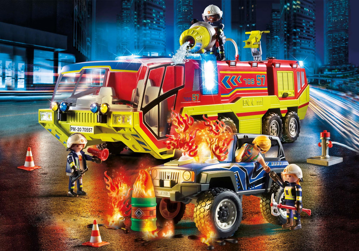 Playmobil – Camion de Pompiers avec Véhicule en Feu