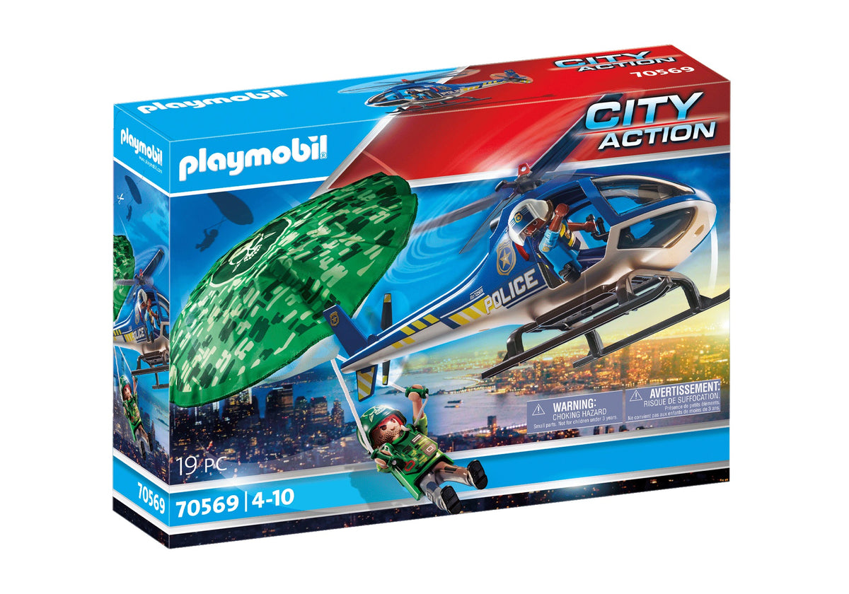 Playmobil – Hélicoptère de Police avec Parachutiste