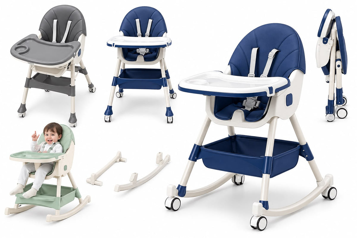 Chaise Haute Multifonction avec Roulettes