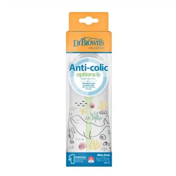 Dr. Brown’s – Biberon anti-coliques Options+ 270 ml 0m+ Baleine
