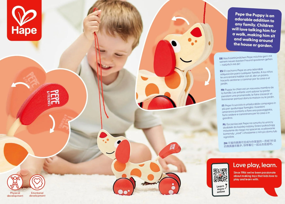 Hape - Pepe Pull Along – Jouet à Tirer en Bois