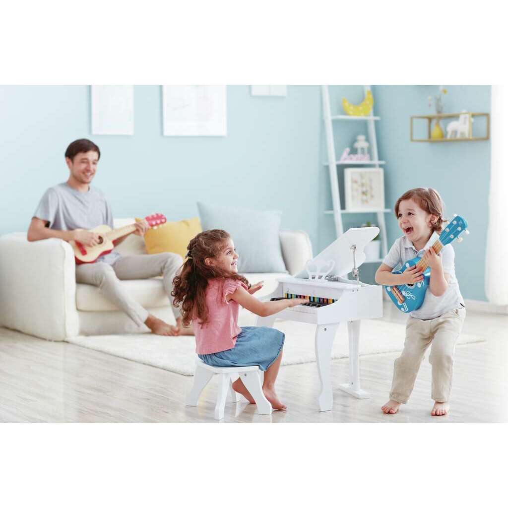 Hape – Piano à Queue Deluxe Blanc 3 Ans+