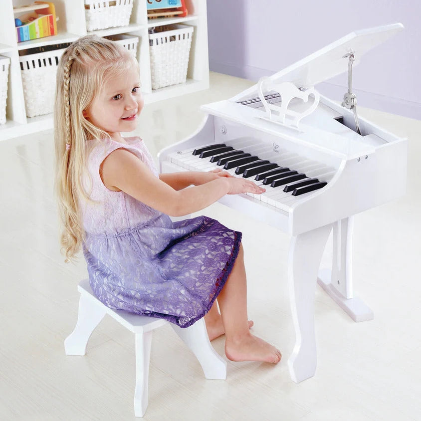 Hape – Piano à Queue Deluxe Blanc 3 Ans+