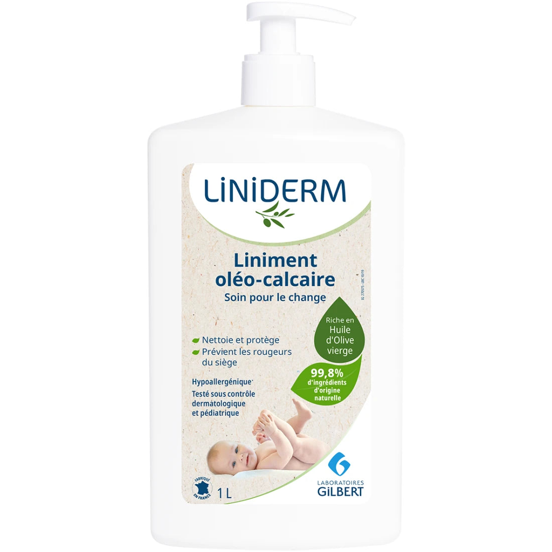 Gilbert Liniderm Liniment Oléo-Calcaire Stabilisé avec Pompe – 1 L